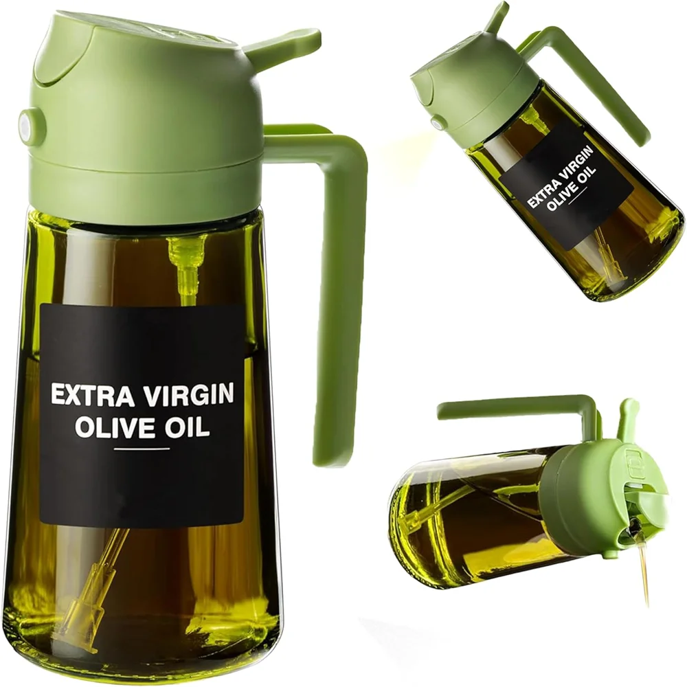 470ml Olive Oil Sprayer Bottle – 2 in 1 Oil Dispenser & Cooking Spray