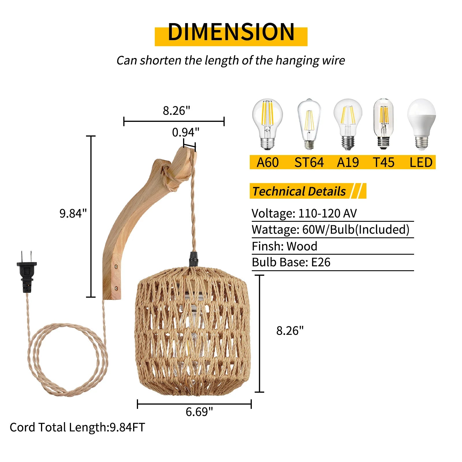 Bamboo Rattan Wall Lamp – Hand Woven Natural Lantern Light Fixture