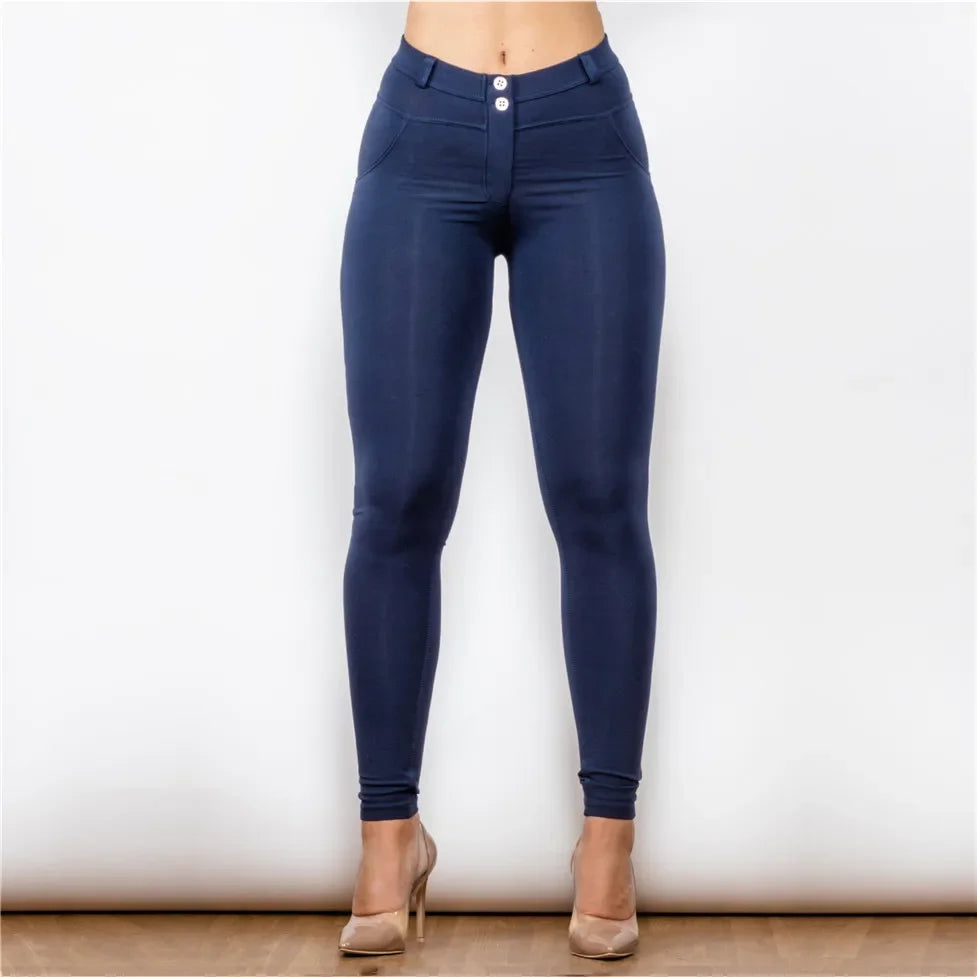 Shascullfites Leggings Navy Butt Lift Leggings Skinny Female Four Way Stretch Pants Legging Running Women Pants