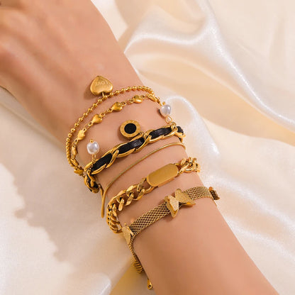 316L Stainless Steel Gold Link Bracelet for Women – Trendy & Durable