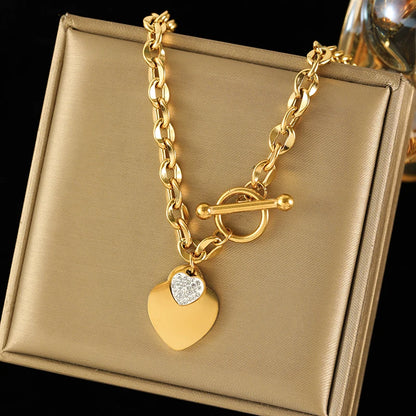 Gold-Plated Heart Pendant Necklace