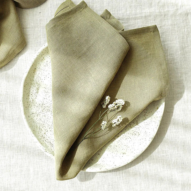 4PCS Linen Napkins – Reusable Soft Fabric Table Cloth Set