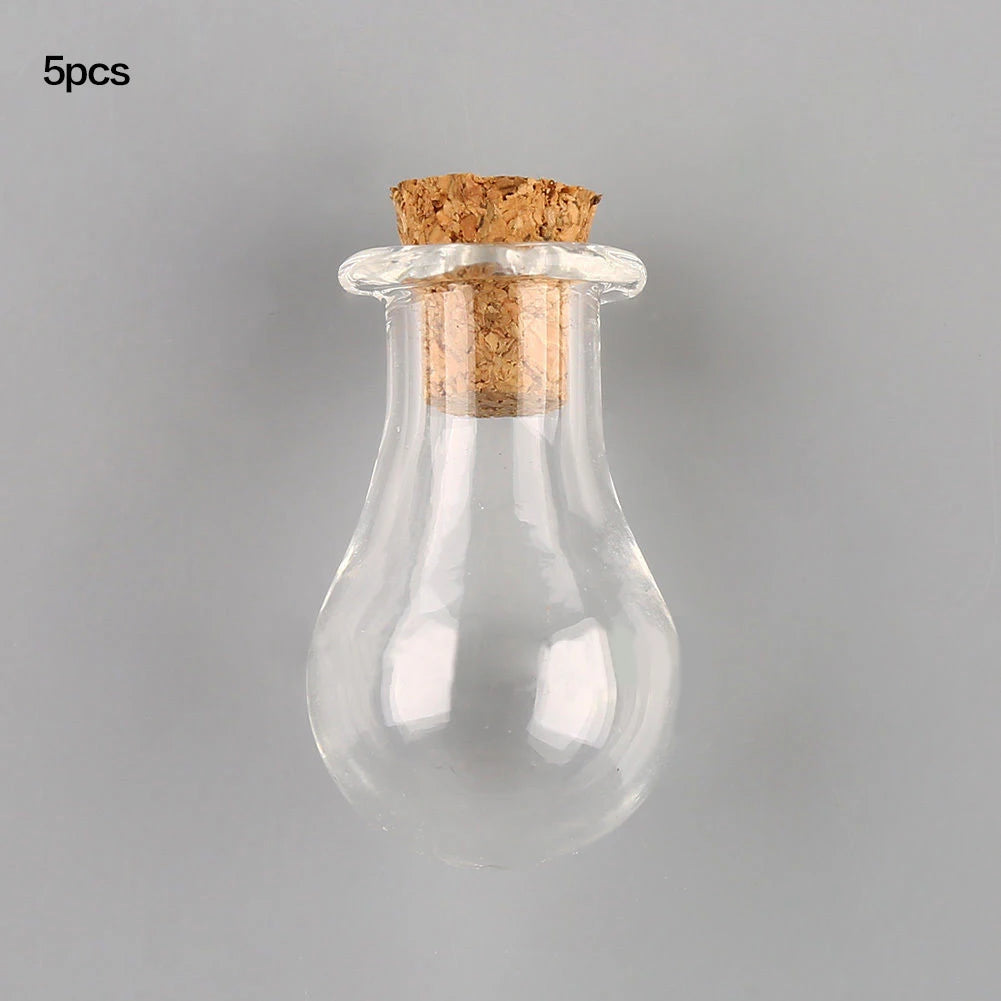 5PCS Mini Glass Bottles with Cork – DIY Message Vials Decoration