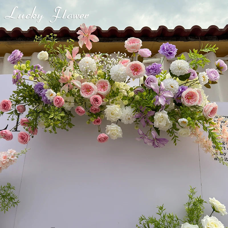 Artificial Hanging Flowers & Floral Backdrop for Outdoor Weddings and Events