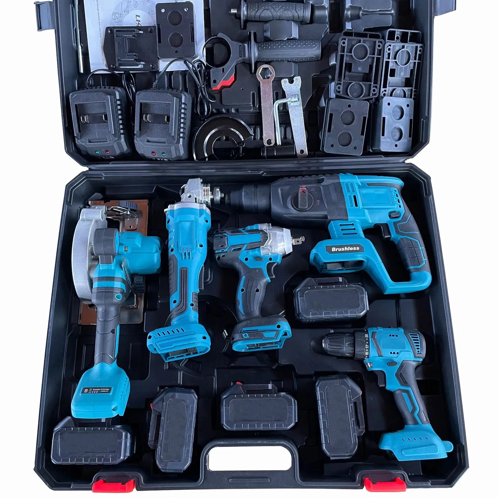 Wholesale Cordless Hammer Impact Drill Electric Wrench Set Battery Power Tool Kit with Protective Case Customizable OEM Support