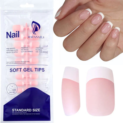 Matte White Press-On Nail Tips – Medium Almond