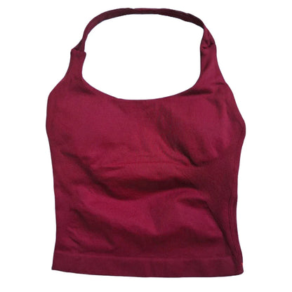 Women’s Strappy Gym Top – Padded Backless Yoga & Workout Tank