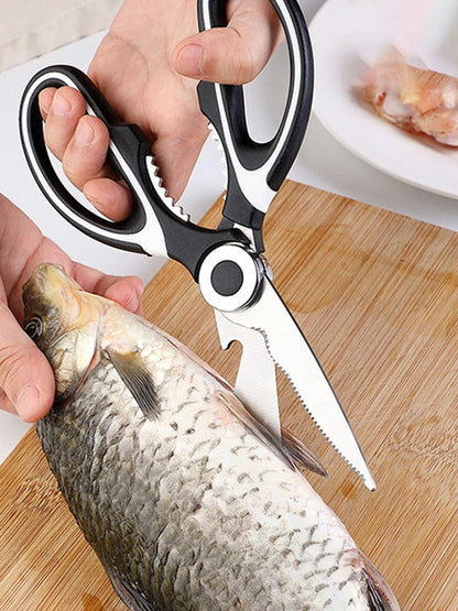 Multifunctional Stainless Steel Kitchen Scissors – Cut Meat Vegetables & Fish Easily