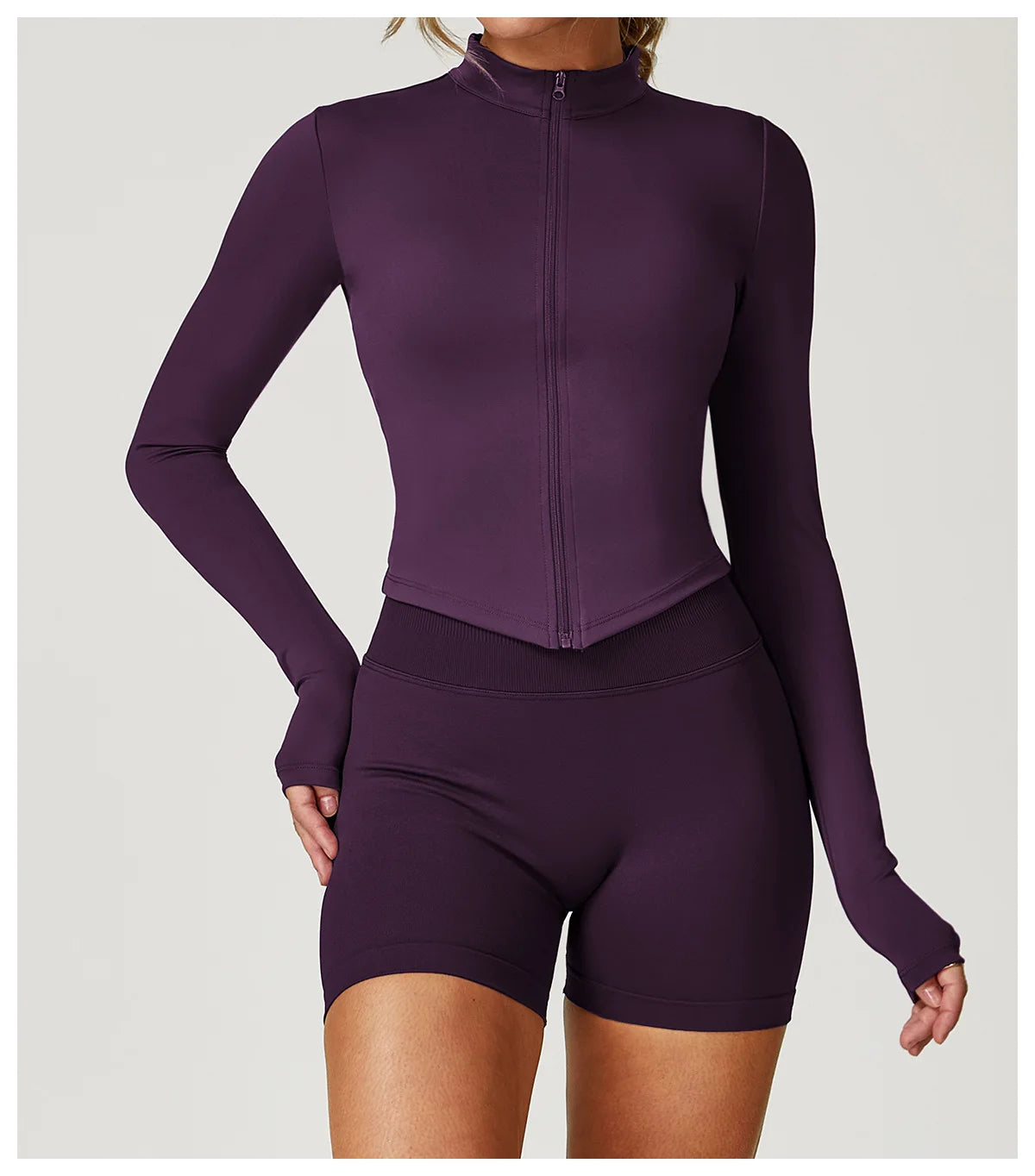 Women’s Slim Fit Zipper Jacket – Long Sleeve Fast-Dry Yoga & Fitness Top