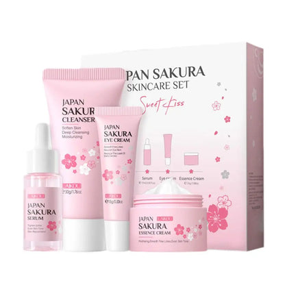 Sakura Facial Skincare Set for Women – Cleanser, Toner, Serum, Eye & Face Cream