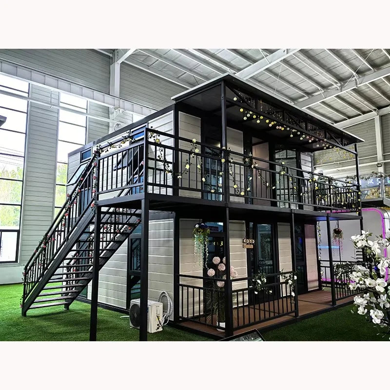 20FT 40FT Prefab Expandable Container House Steel Sandwich Panel Tiny Home with Bathroom Modular Living Cabin
