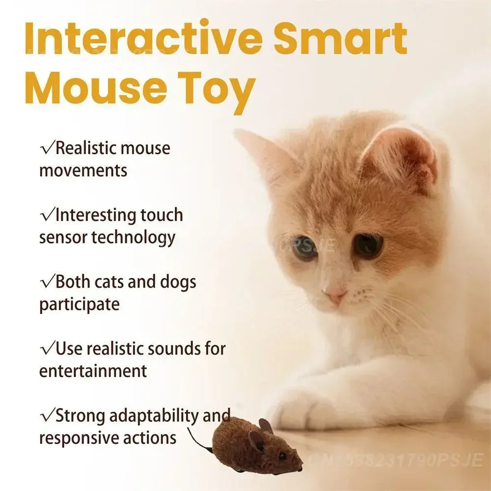 Interactive Plush Mouse Toy for Cats