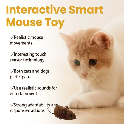 Interactive Plush Mouse Toy for Cats