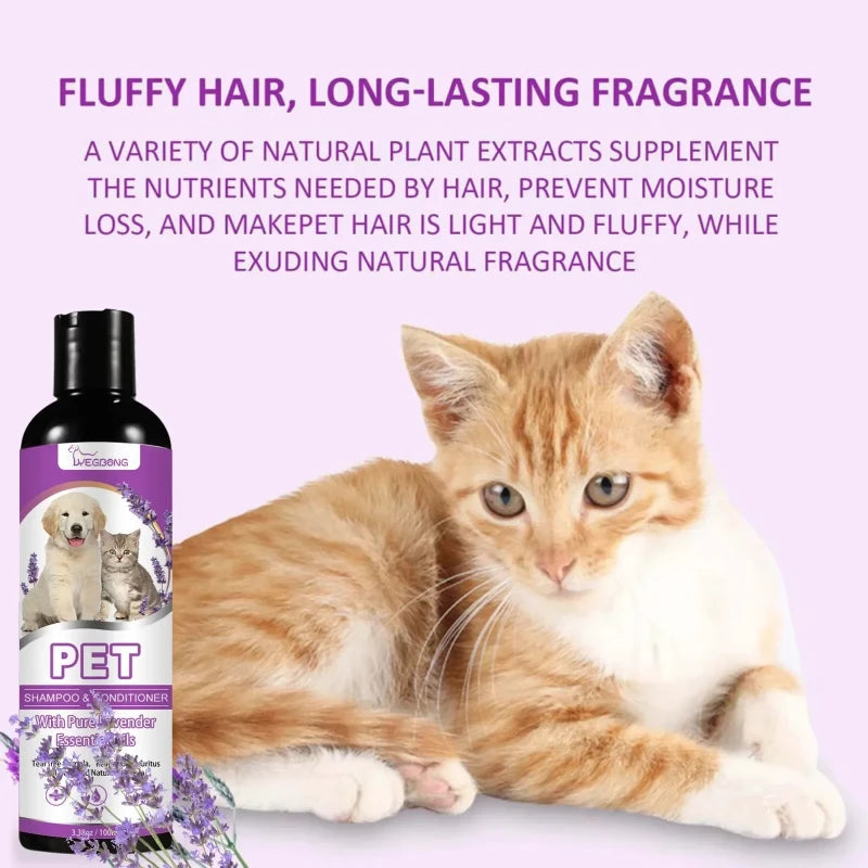 Pet Flea & Tick Shampoo PH Balanced Anti Itch Dog & Cat Shampoo Deep Cleaning