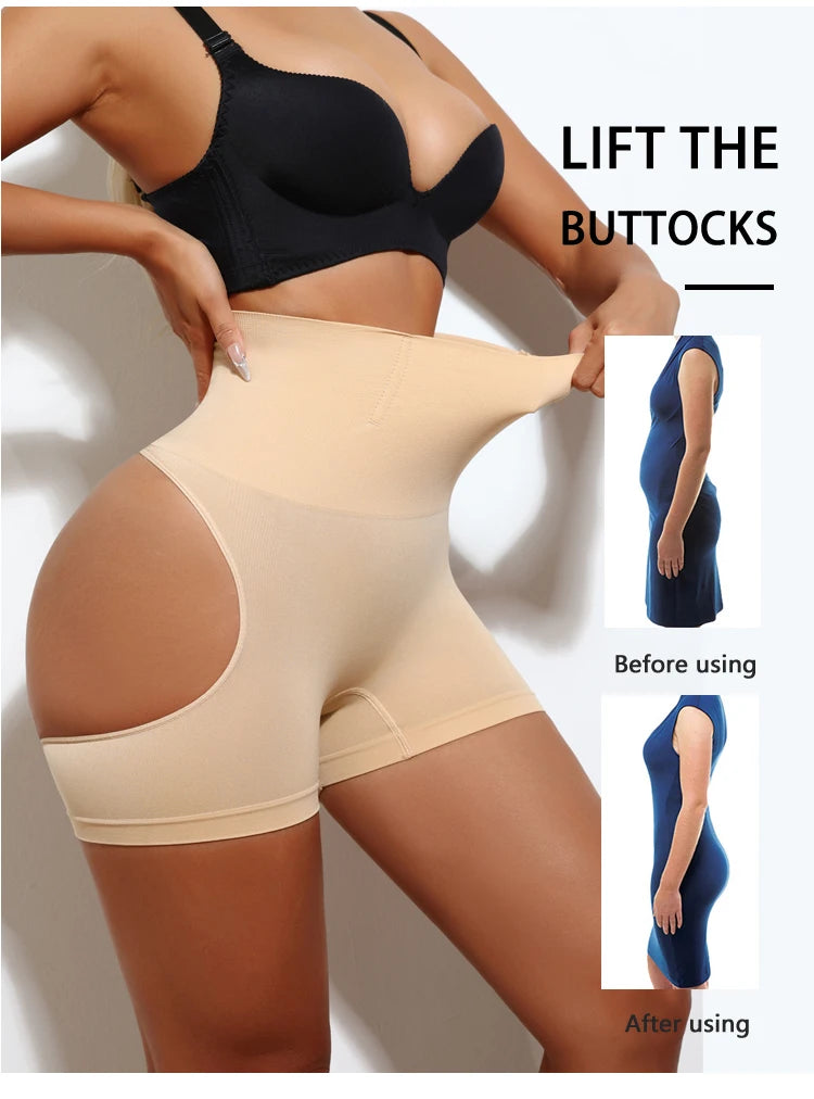 Women High Waist Shaping Control Panty Butt Lifter Shapewear Sexy Show Buttocks Slim Shorts Sexy Underwear Slimming Body Shaper