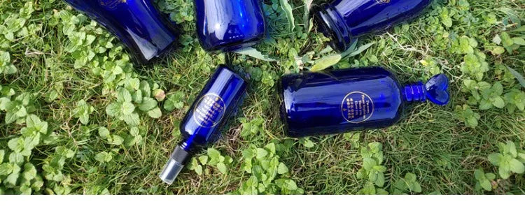 Blue Glass Water Bottle Cleaning Tool Ceeport Zero Limit Awakening Mind Pure Blue Glass Bottle Retro European Style Sealed Jar