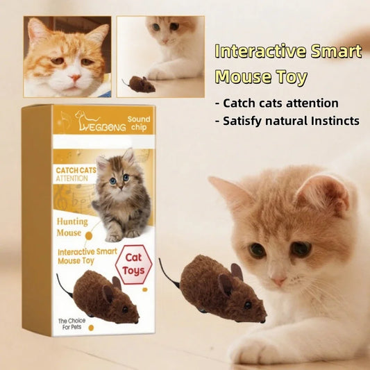 Interactive Plush Mouse Toy for Cats