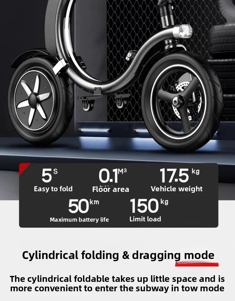 Folding electric bicycle, small, ultra-light and portable, transportation lithium batteries help drive battery cars