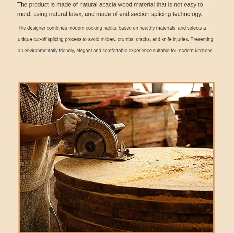 Cutting Board Double-sided Using Premium Acacia Wood Splicing Chopping Board Drain Water and Damp-proof Kitchen Tools