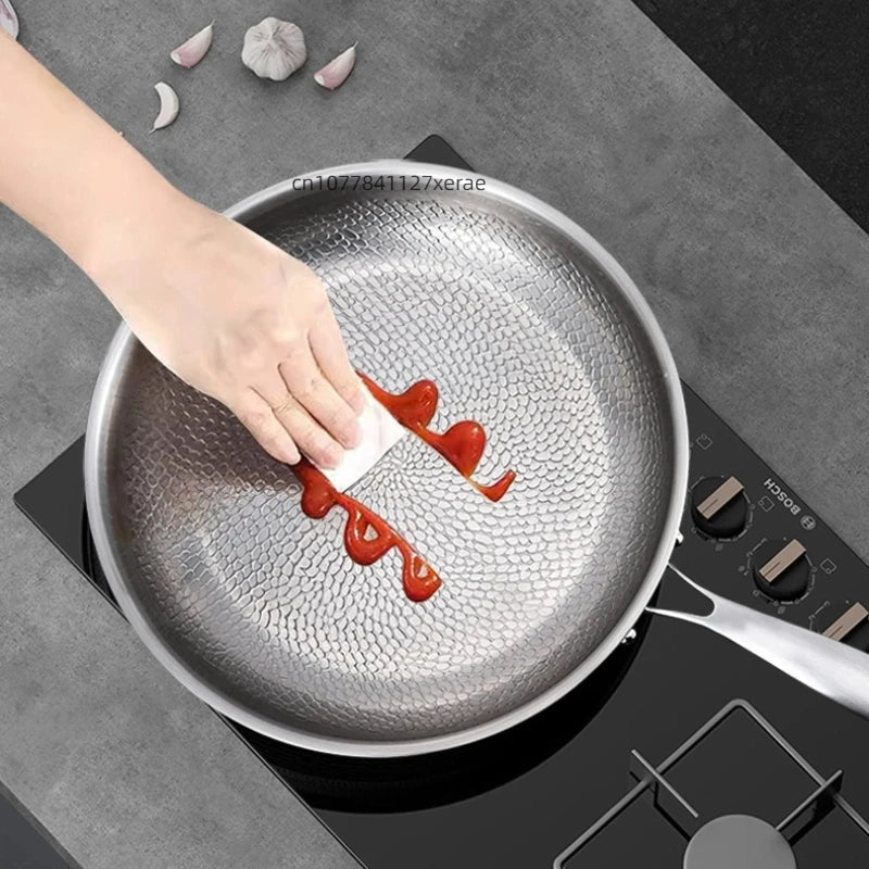 Hammered Titanium Non-Stick Frying Pan – Flat Base, Perfect for Steaks & Daily Cooking