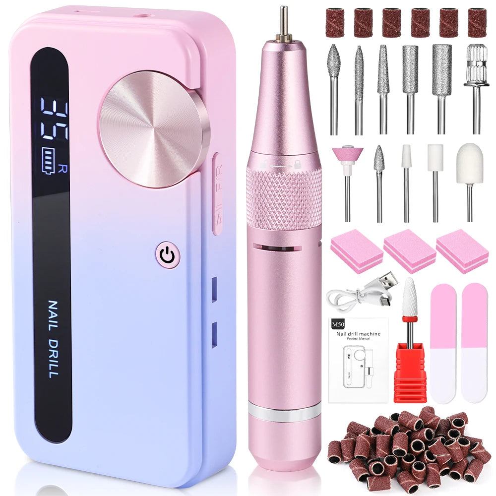 35000RPM Electric Nail Drill – Professional Rechargeable Portable Manicure & Gel Tool