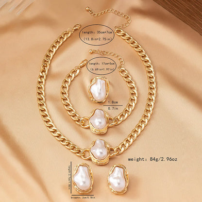 4-Piece Pearl Jewelry Set for Women