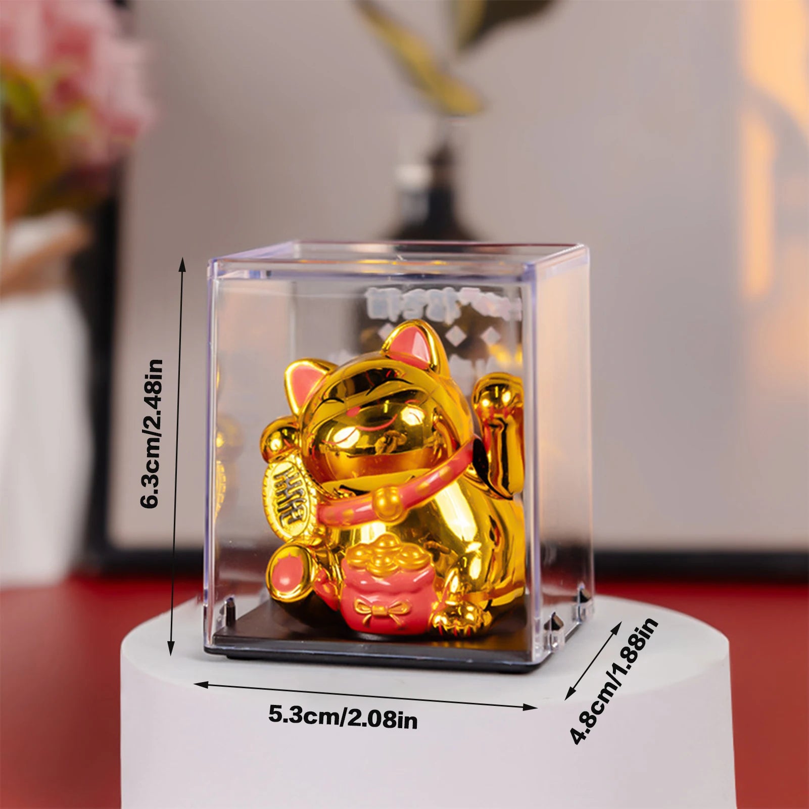 Solar Powered Maneki Neko Lucky Cat – Waving Fortune Cat Decor
