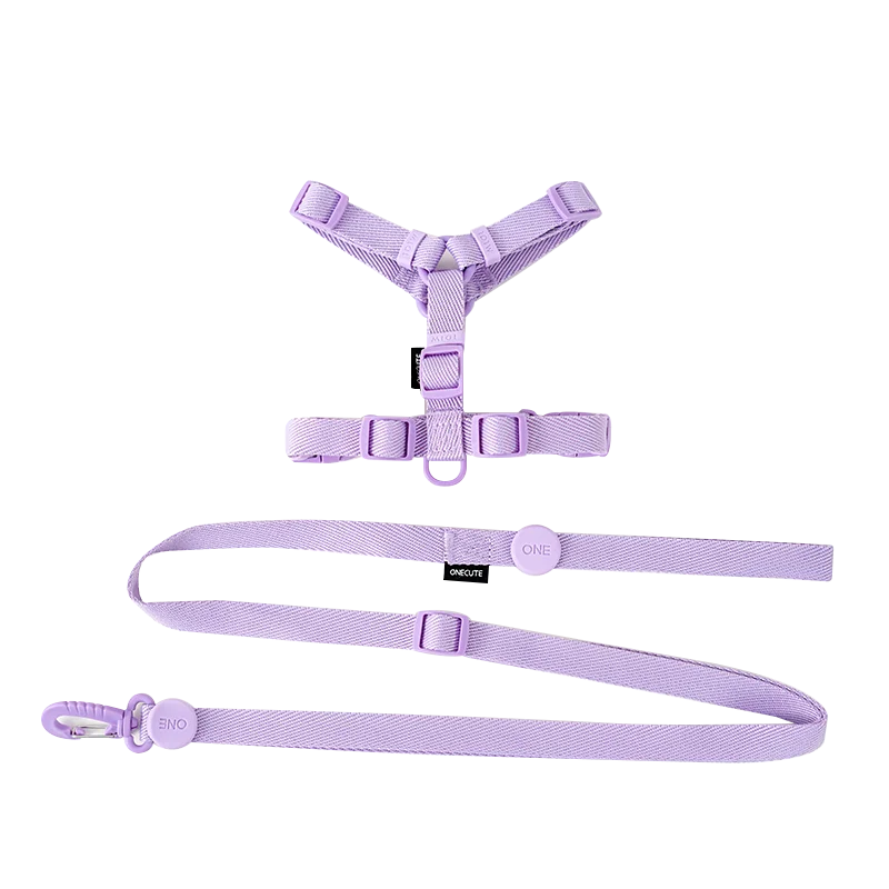 Adjustable Dog Harness & Leash Set – Reflective Macaron Pet Walking Gear