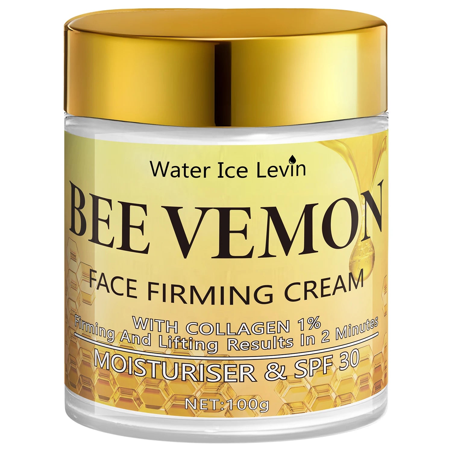 Bee Venom Face Firming Cream. Visible Transformation. With 1% Collagen. Moisturizer & SPF30. Firms Lifts Skin. 100g.