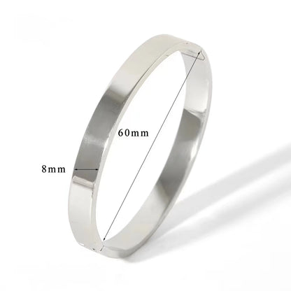 Minimalist Gold-Tone Stainless Steel Bangle Bracelet – Waterproof Oval Design for Women