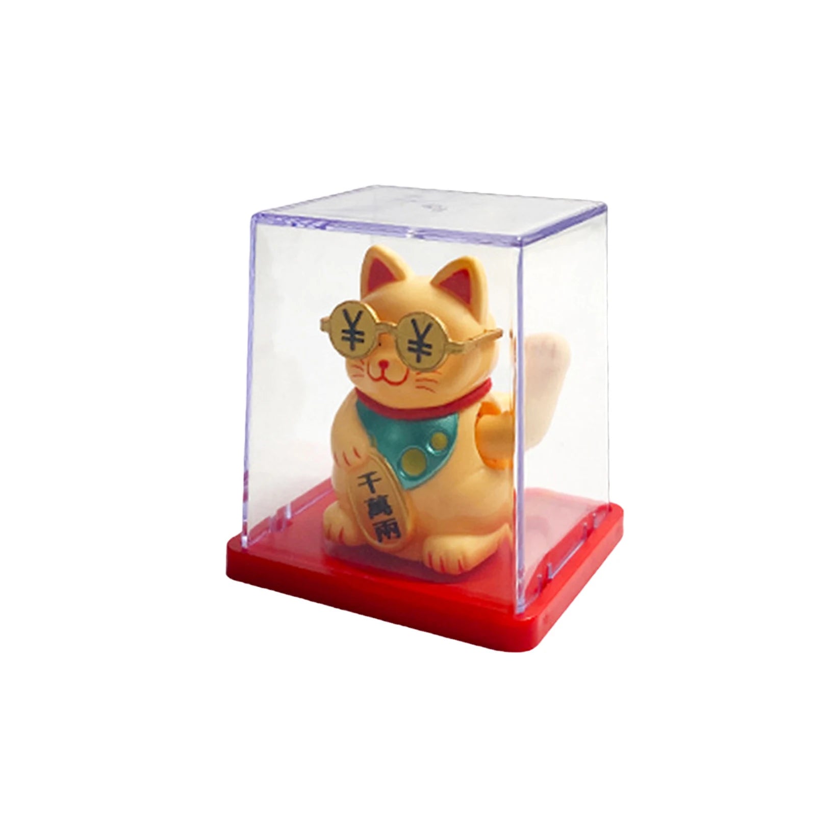 Solar Powered Maneki Neko Lucky Cat – Waving Fortune Cat Decor