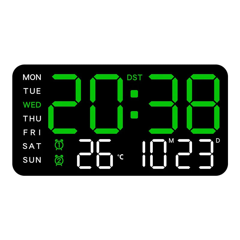 LED Digital Wall Clock with Voice Control