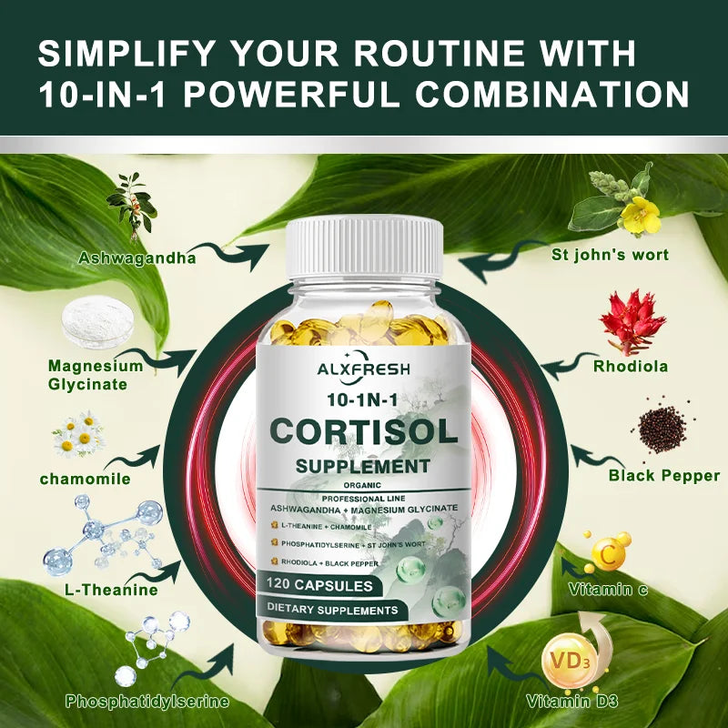 Cortisol Capsules For Cortisol Inhibitors Promote Relaxation Improve Sleep Relieve Anxiety Support Neurotransmitter Balance