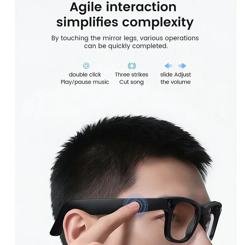 2026 Al Smart Glasses 4K HD Video 800MP Camera WiFi Transfer  Chat GPT VoiceAssistant BT Call with  Charging Case