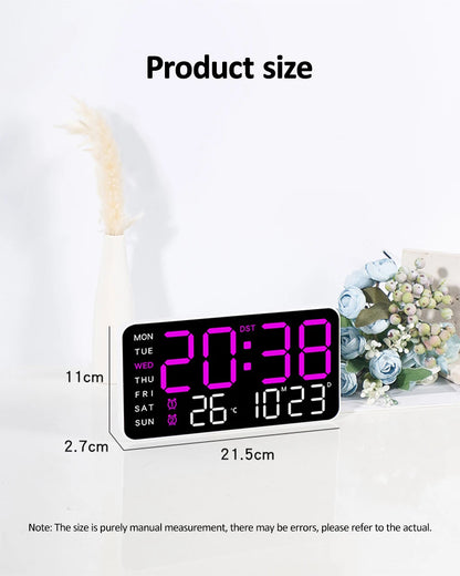 LED Digital Wall Clock with Voice Control