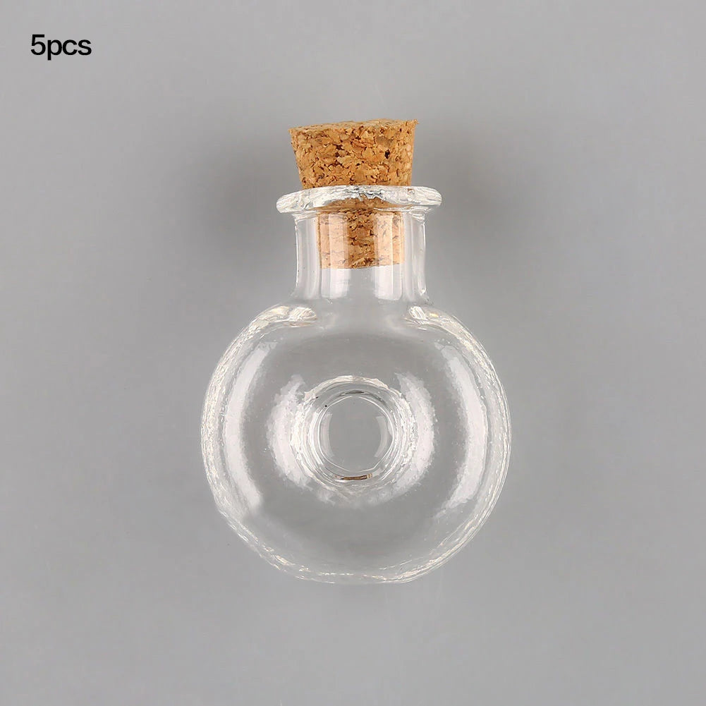 5PCS Mini Glass Bottles with Cork – DIY Message Vials Decoration