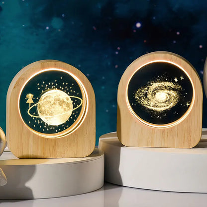 3D Crystal Glass Solar System Desktop Decoration – Astronomy Gift for Home or Office