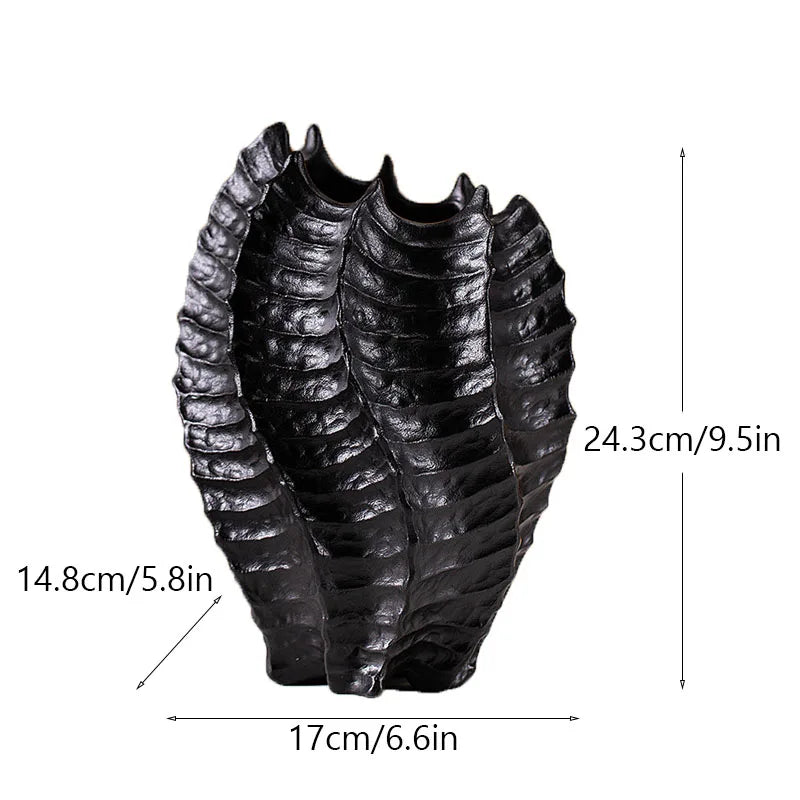 Nordic Sea Style Ceramic Vase Seahorse Starfish Wave Design Home Decor