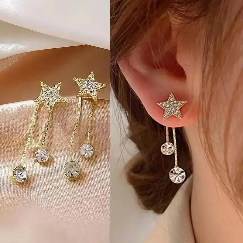 925 Silver Needle Pearl Tassel Drop Earrings for Women – Trendy Zircon Statement Jewellery