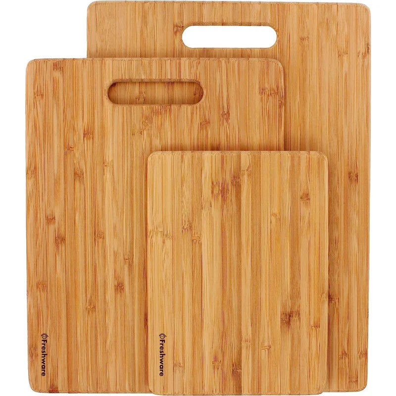 Bamboo Cutting Boards Set of 3 – Wooden Chopping Board for Meat & Vegetables