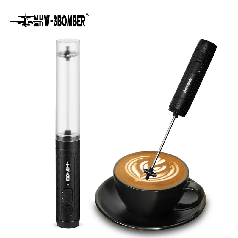 MHW-3BOMBER Electric Milk Frother – USB Rechargeable Coffee Frother