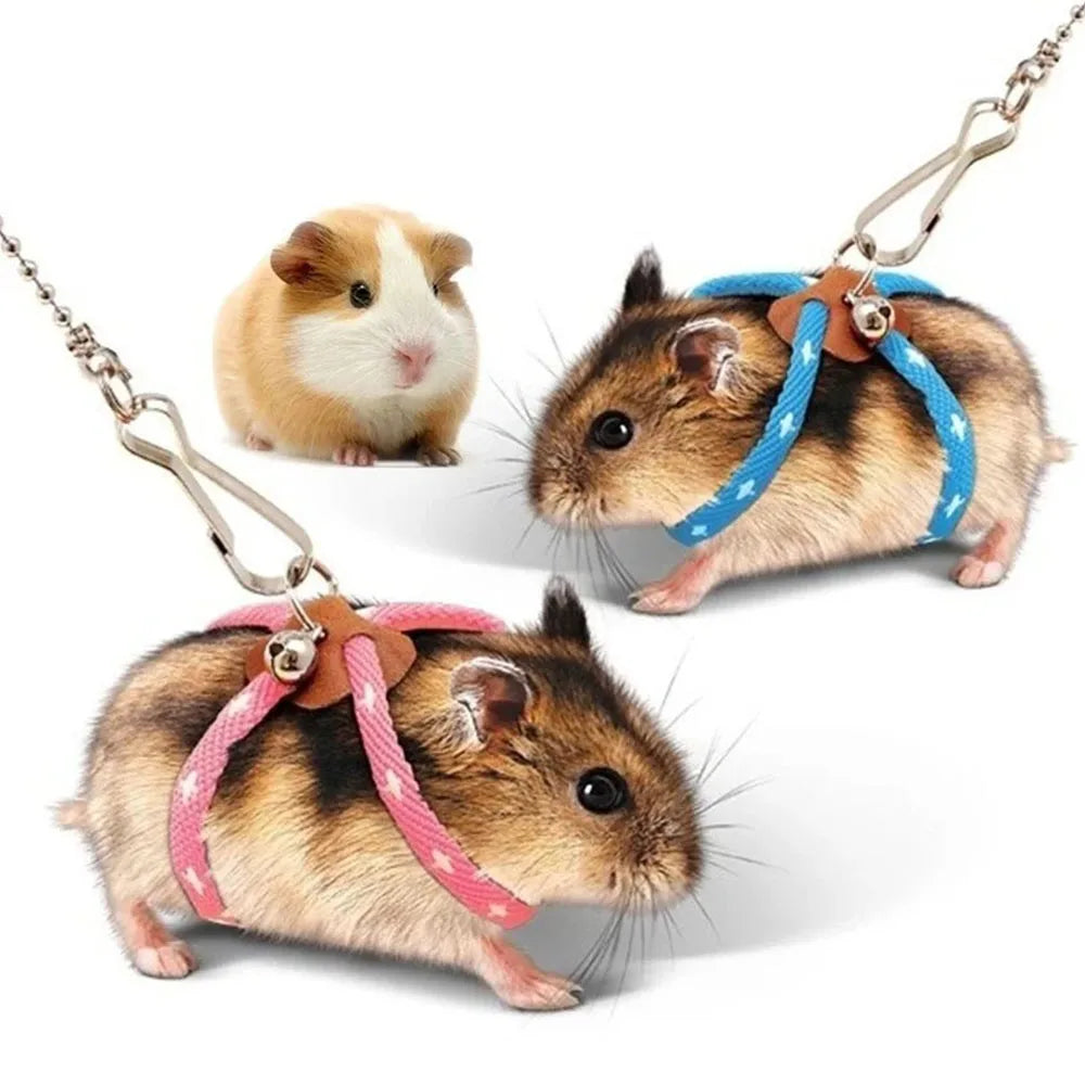 Adjustable Soft Harness & Leash Set for Small Pets – Hamsters, Rats & Ferrets