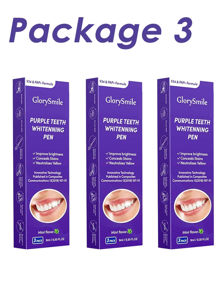 Purple Instant Teeth Whitening Pen Tartar Toothpaste Cleaning Tooth Stain No Sensitivity for a Brighter Whiter Smile Decay Care