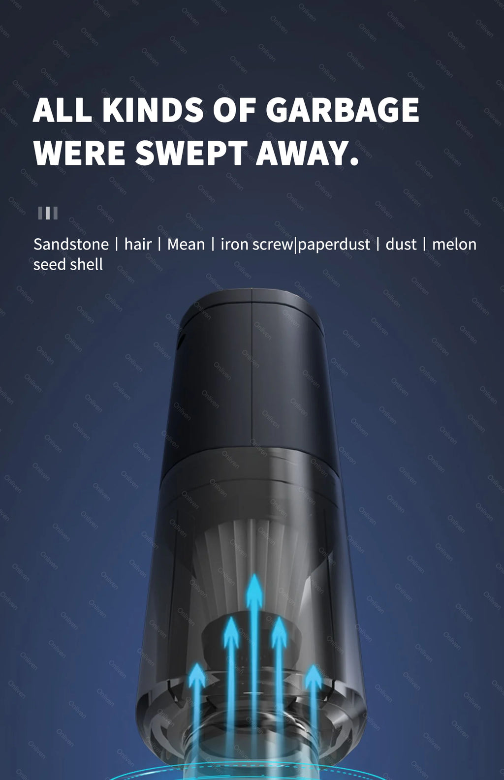 Cordless Car & Home Vacuum Cleaner – 98,000Pa High Suction, USB Rechargeable