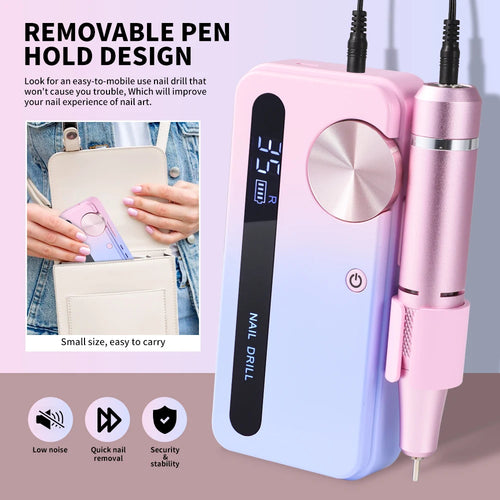 35000RPM Electric Nail Drill – Professional Rechargeable Portable Manicure & Gel Tool