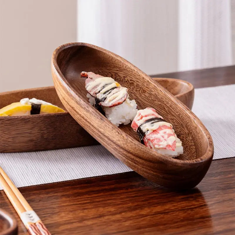 Square Solid Wood Bowl Fruit Salad Snack Dessert Serving Bowl Natural Wooden Tableware