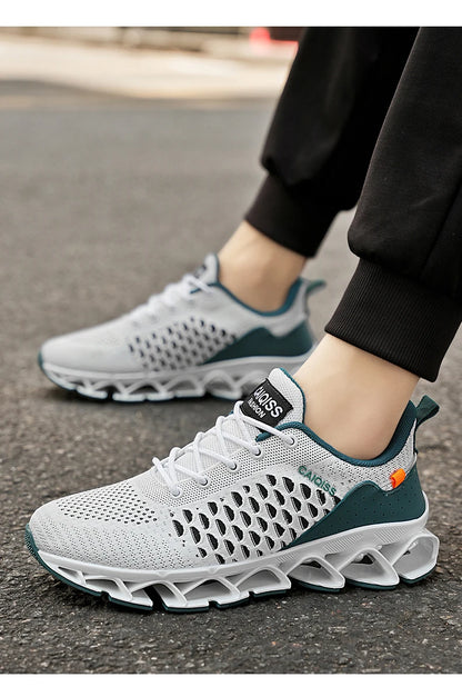 Men’s Lightweight Breathable Running Sneakers – Shock-Absorb Gym & Casual Shoes