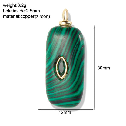Bohemian Natural Stone Bead Charms for DIY Jewellery Making – Blue & Green Zircon Pendants