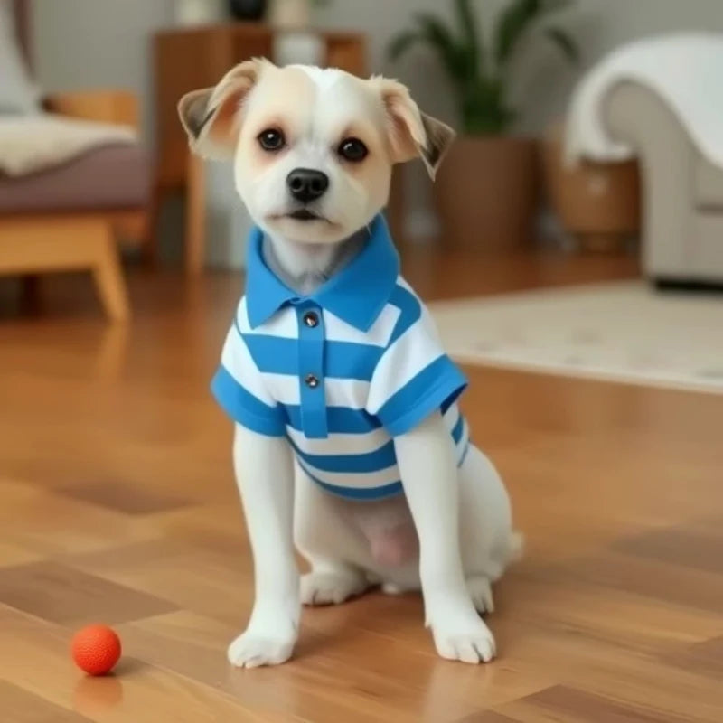 Dog Polo Shirt Summer Pet T-Shirt Casual Clothes for Small Large Dogs & Cats
