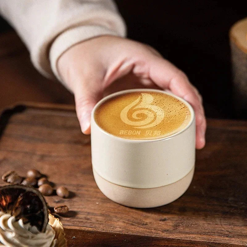 Vintage Ceramic Coffee Mug – Japanese Style Stoneware Espresso Cup